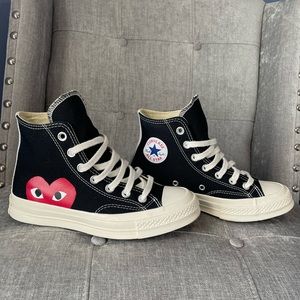 Black Converse Comme des Garçons High Tops - Size 4m / 6w
